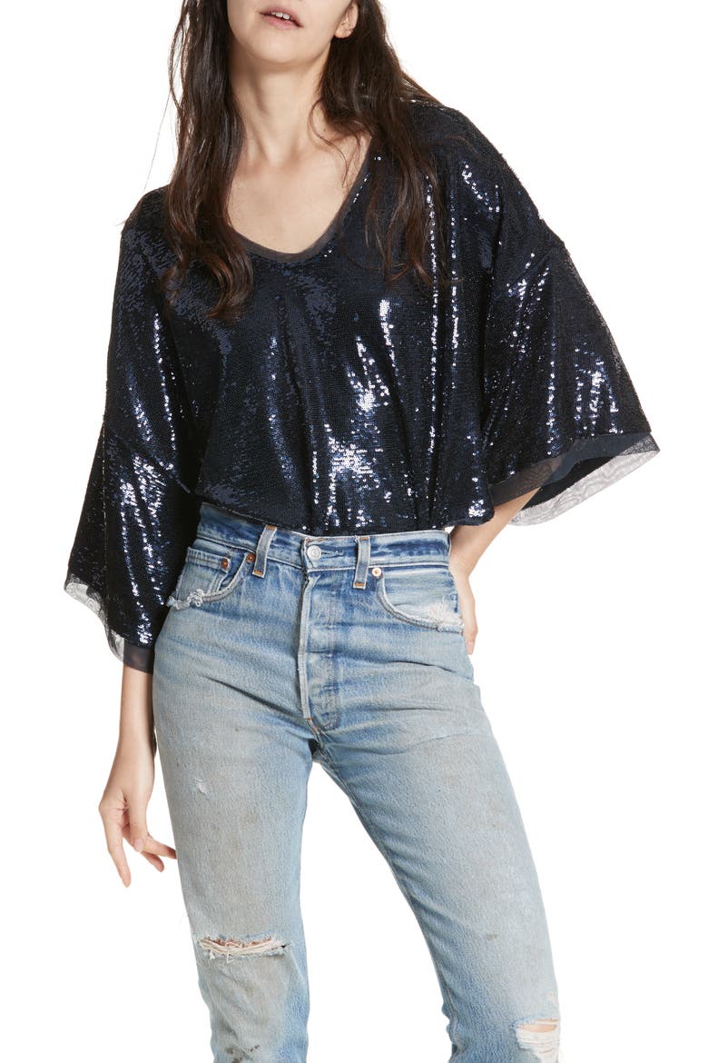 Champagne Dreams Top, Main, color, NAVY