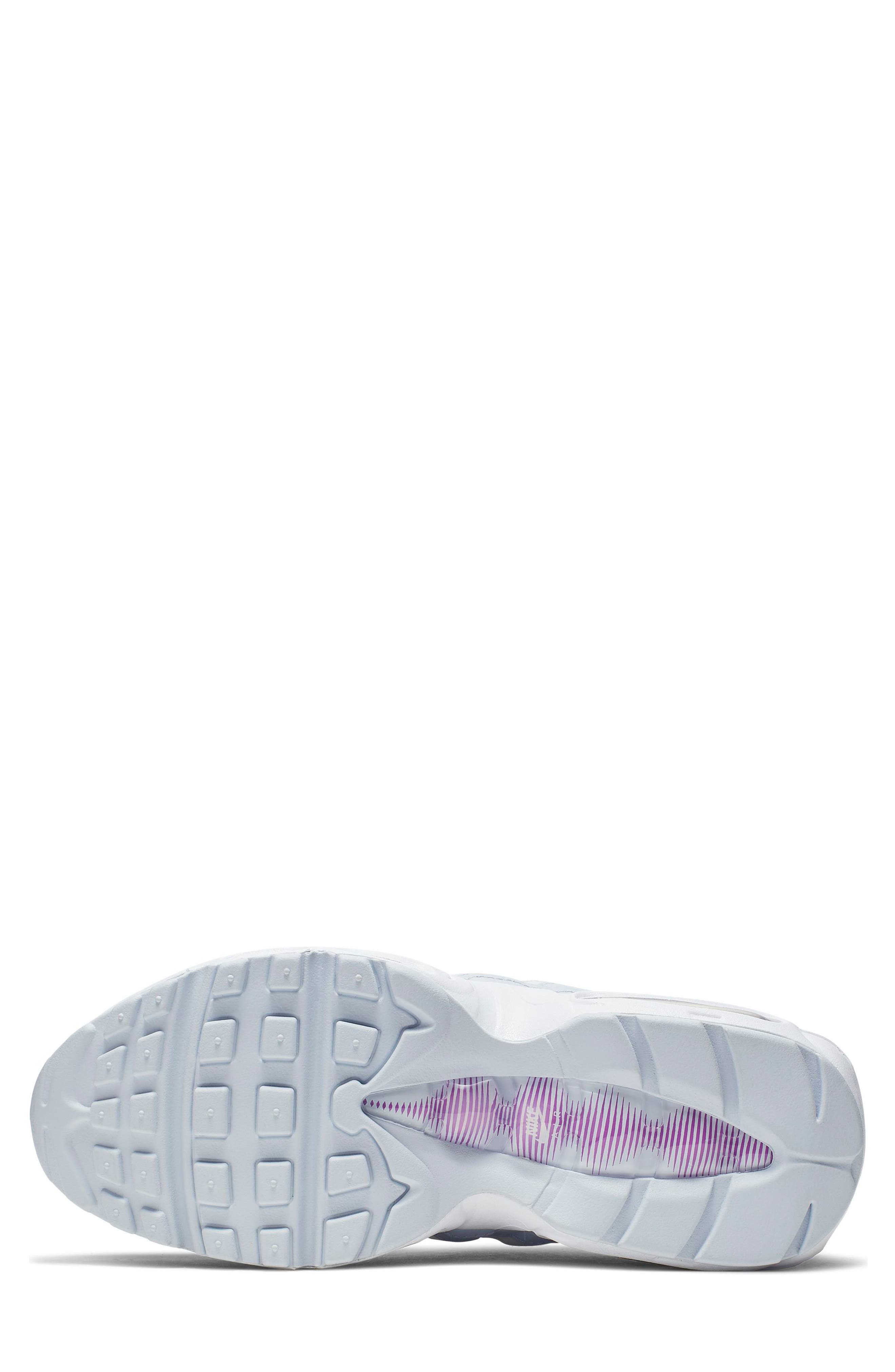 Air Max 95 Sneaker, Alternate, color, FOOTBALL GREY/ VIOLET/ WHITE