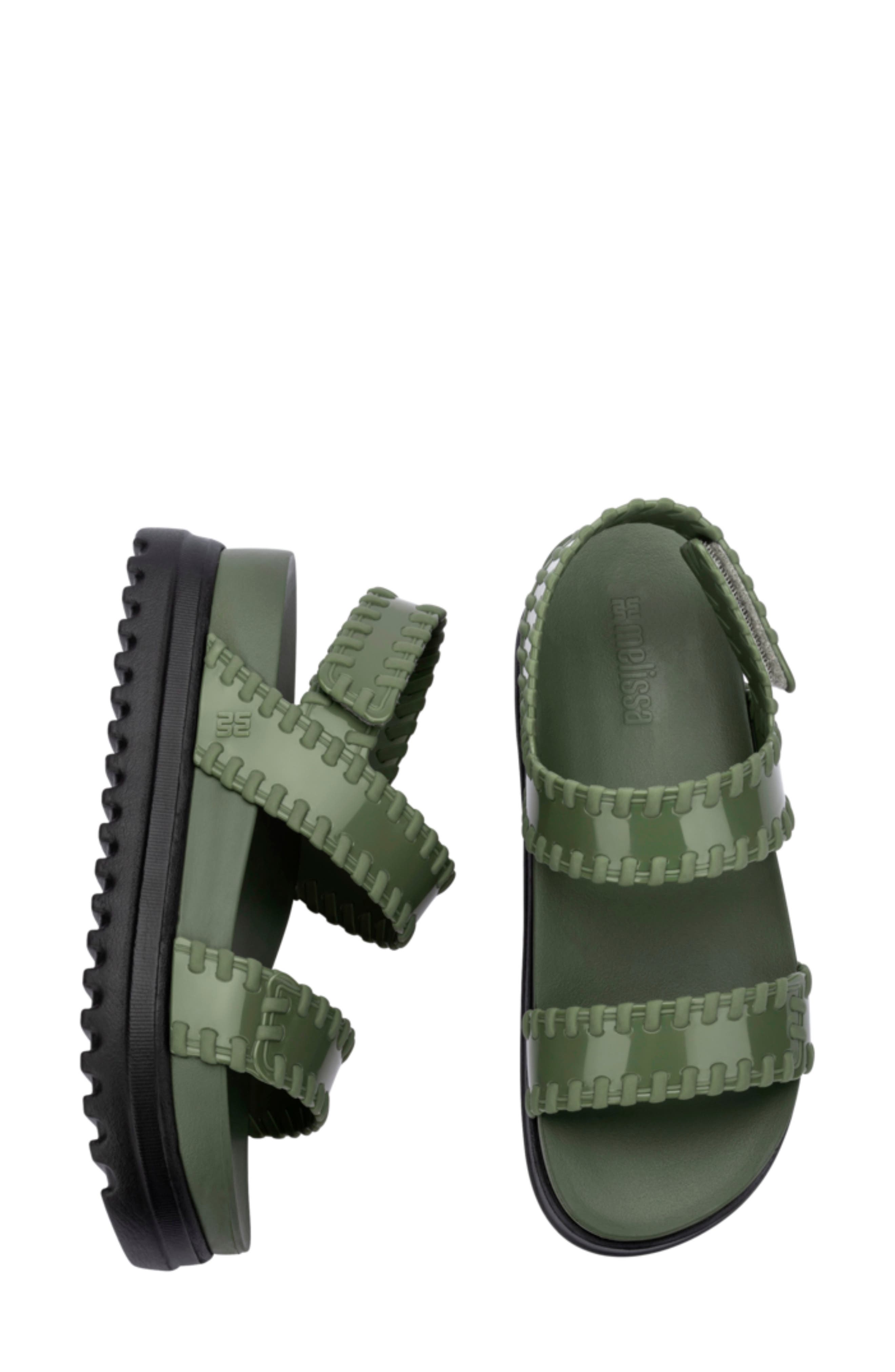 Dune Quarter Strap Platform Sandal, Alternate, color, BLACK/ GREEN