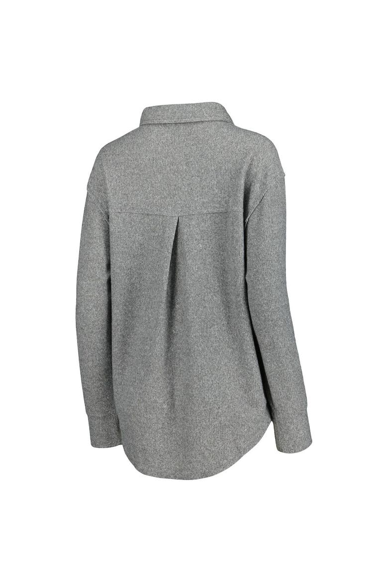 Women's Gameday Couture Gray Clemson Tigers Switch It Up Tri-Blend Button-Up Shacket, Alternate, color, Gray