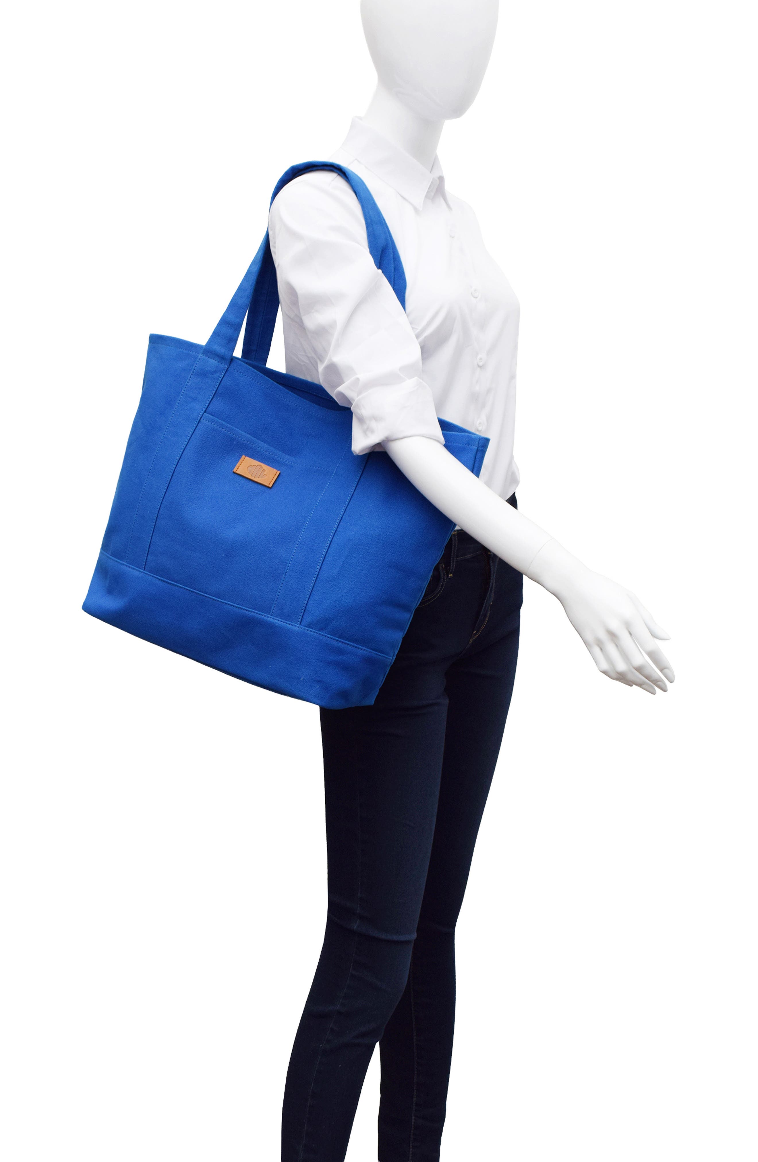 New Amsterdam Leatherworks Kylee Canvas Tote, Alternate, color, Royal