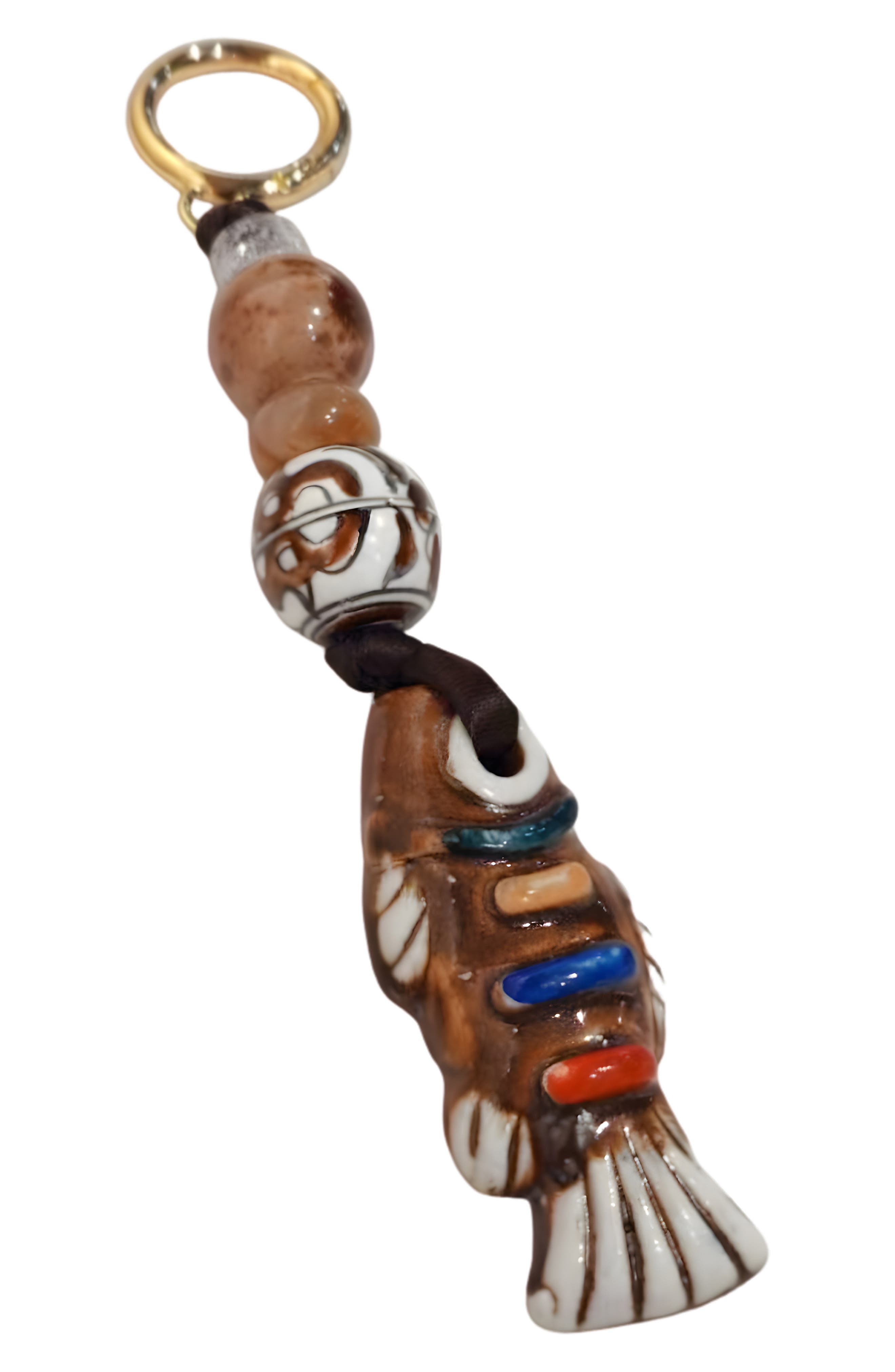 MacRae & Co. Gone Fishing Bag Charm, Main, color, Brown