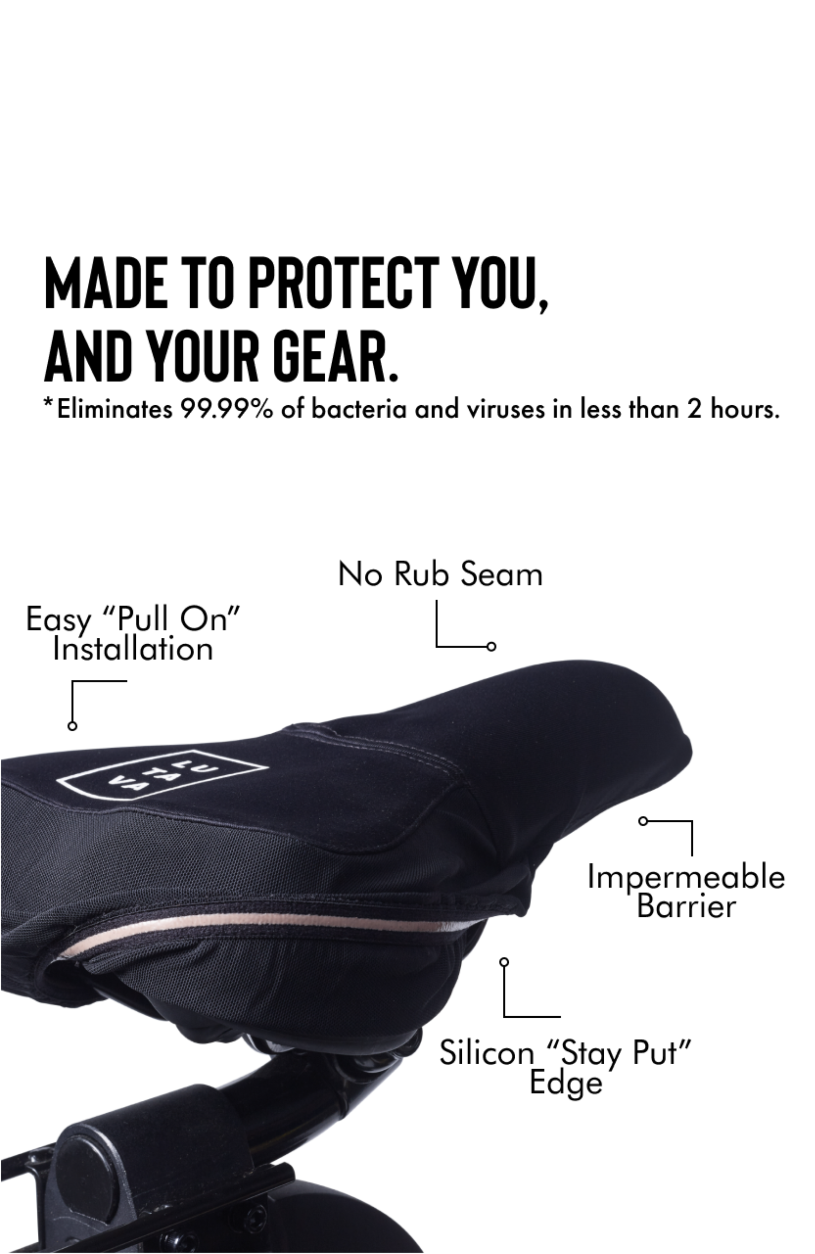 Lutava Antimicrobial Saddle Slip Cover, Alternate, color, Black