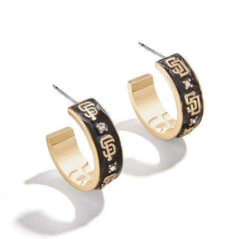 x BaubleBar San Francisco Giants Enamel Hoop Earrings