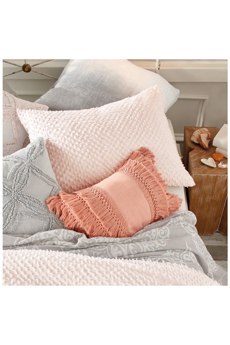 Dot Fringe Comforter & Shams Set, Alternate, color, BLUSH