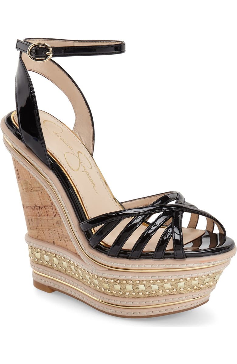 Jessica Simpson 'Aimms' Studded Platform Wedge Sandal, Main, color,