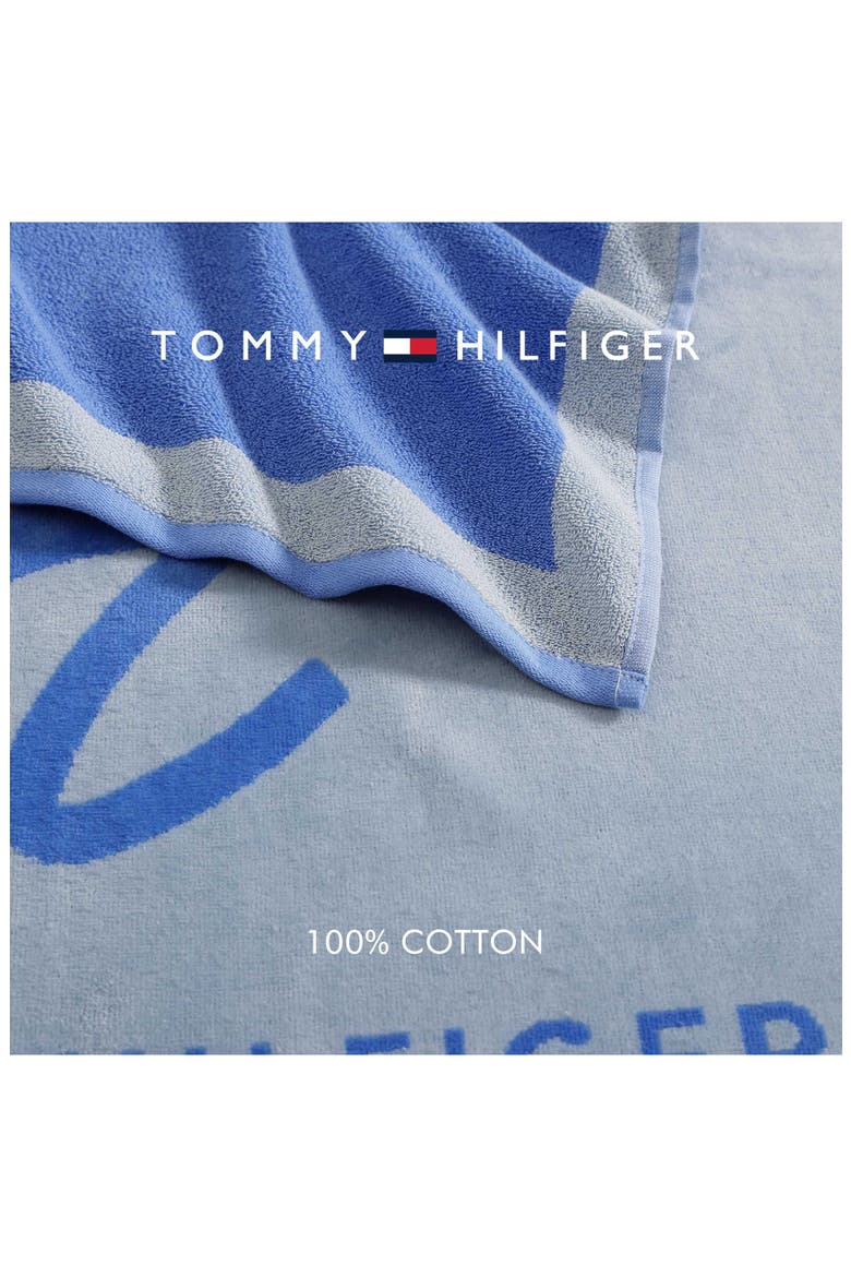 Colorblock Monogram Beach Towel, Alternate, color, MARINE BLUE/ TRUE BLUE