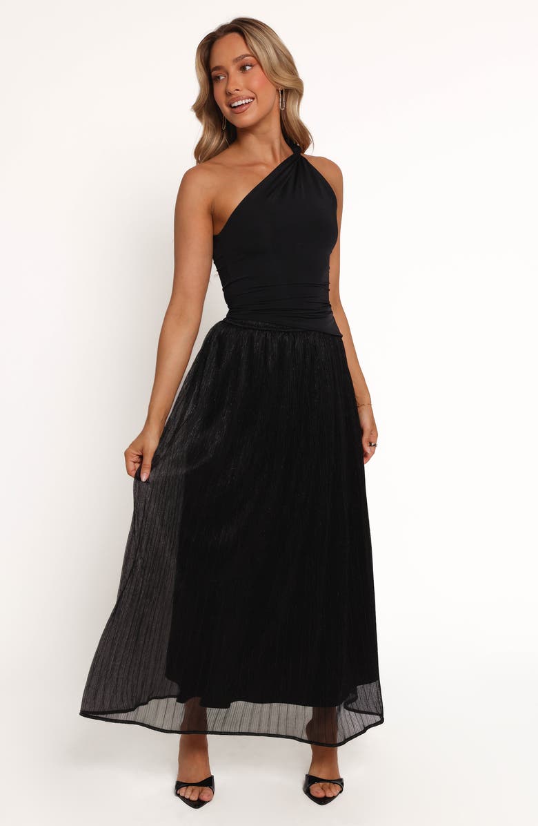 Petal & Pup Tricia Metallic Maxi Skirt, Alternate, color, Black