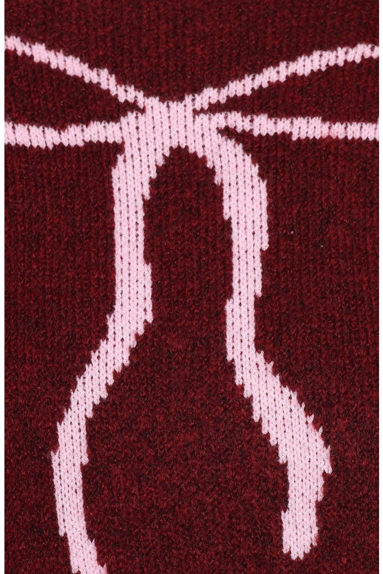 Kaori Bow Sweater, Alternate, color, BURGUNDY