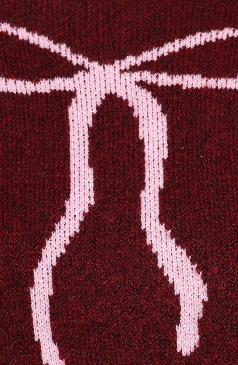 Petal & Pup Kaori Bow Sweater, Alternate, color, Burgundy