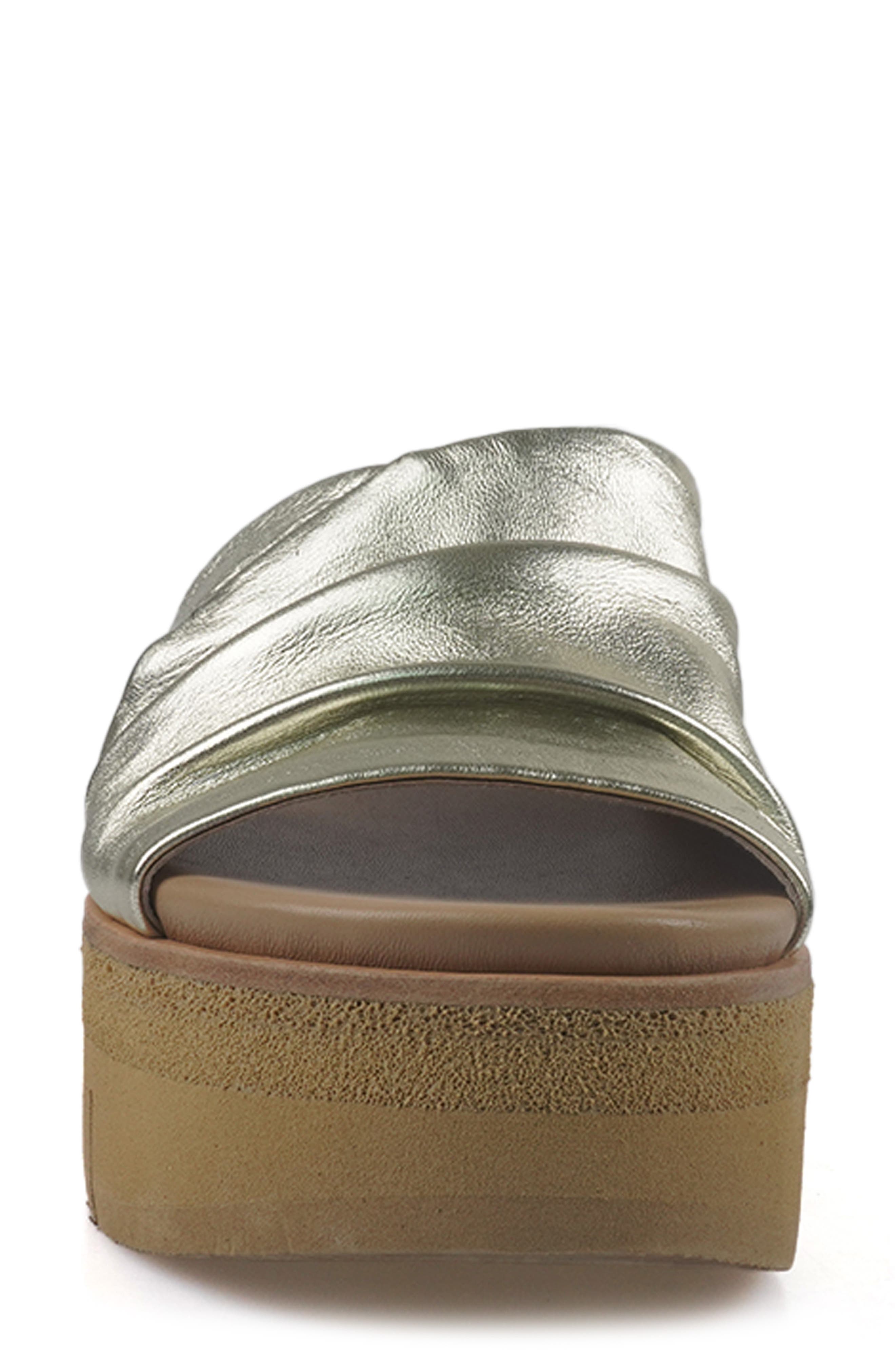 National Comfort Reneta Platform Leather Sandal, Alternate, color, Gold