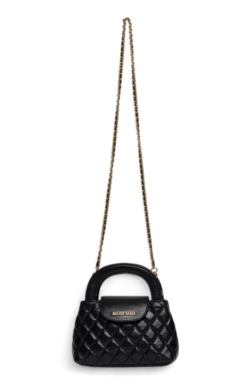 Walter Baker Phoebe Leather Mini Top Handle Bag In Black