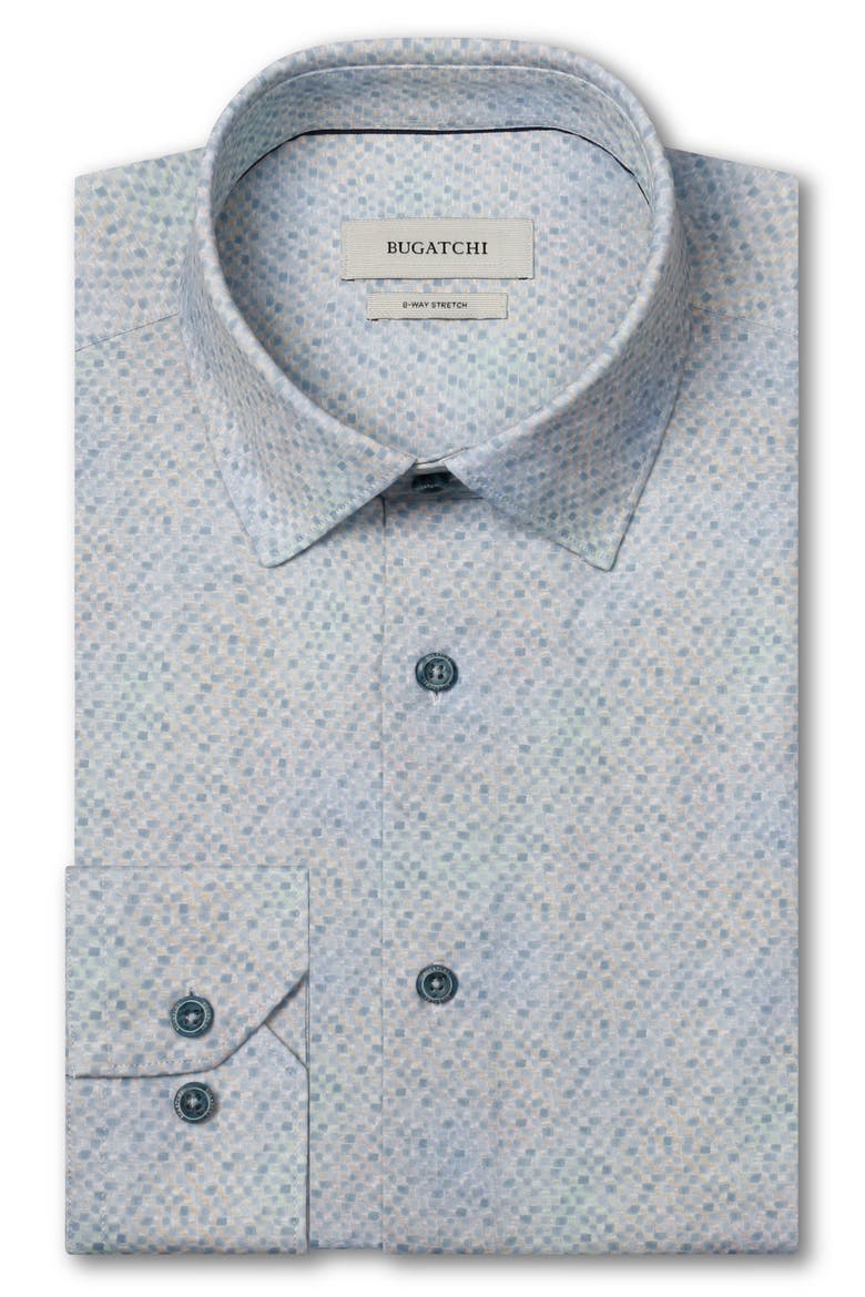 James OoohCotton® Abstract Print Button-Up Shirt, Alternate, color, HAZY BLUE