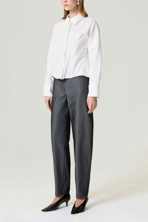 Nocturne Structured Corset-inspired Shirt In White