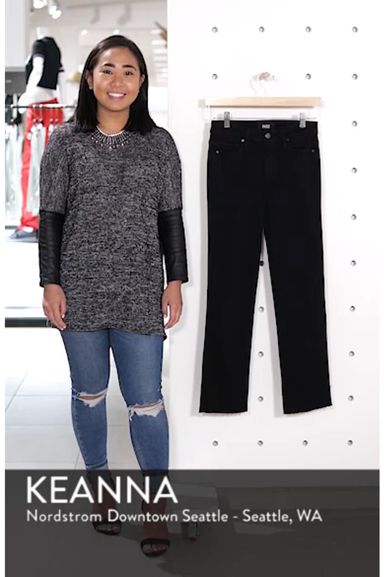 Hoxton High Waist Straight Raw Hem Ankle Jeans video