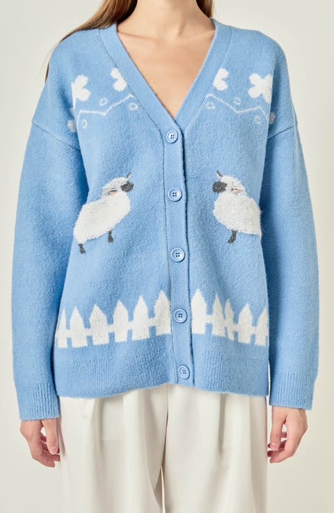 Sheep V-Neck Cardigan