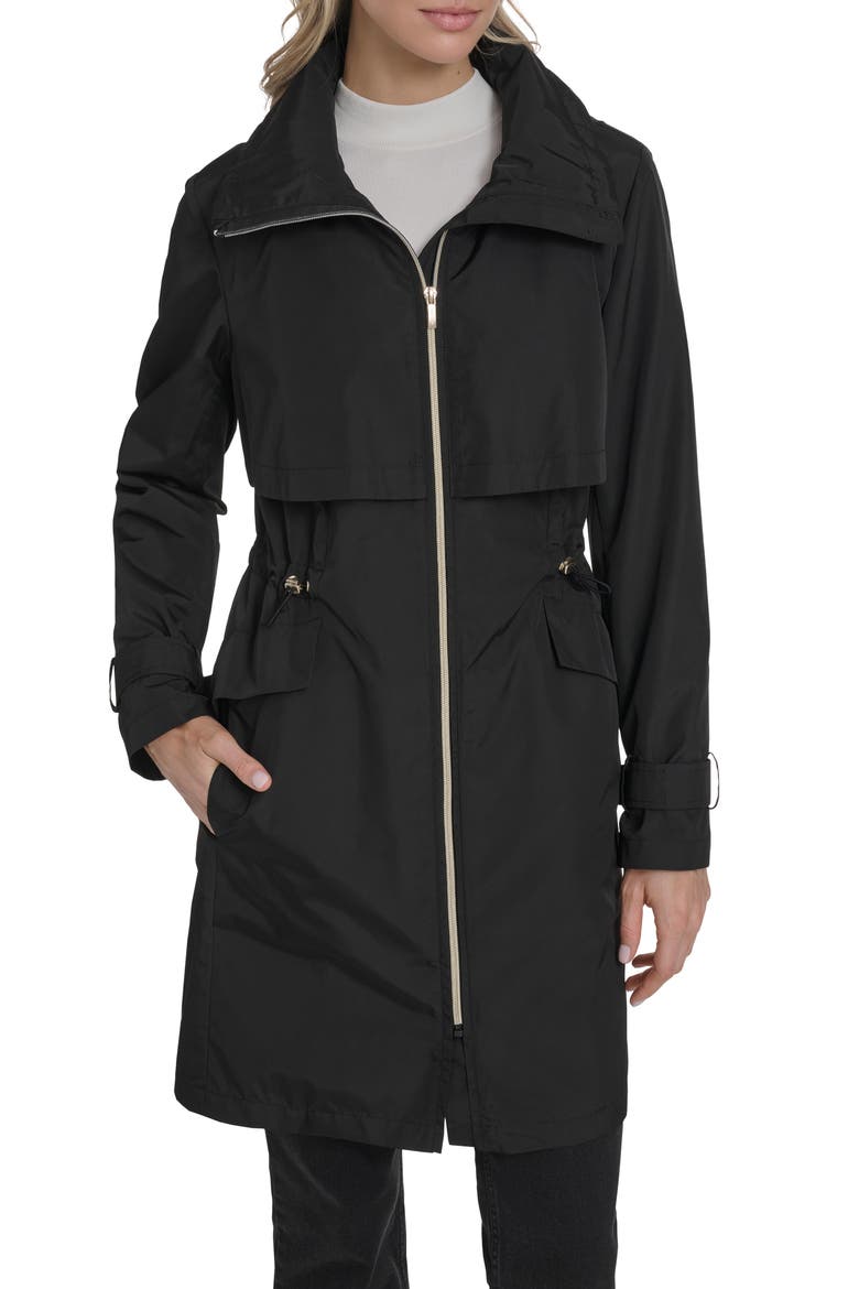 Water Resistant Packable Jacket, Main, color, BLACK