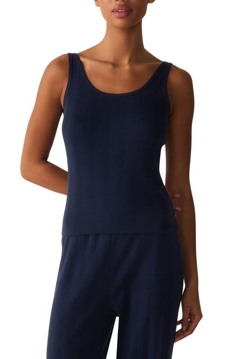 Pointelle Cotton Tank Top