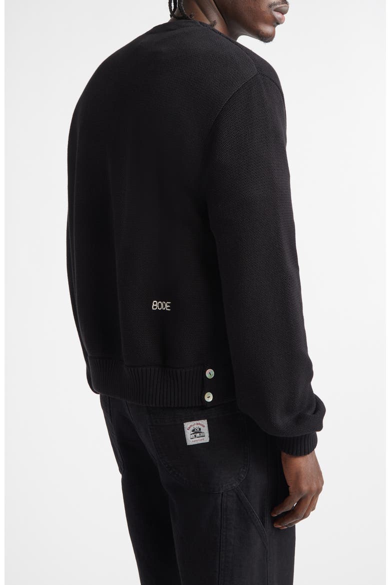 Double Breasted Cotton Cardigan, Alternate, color, BLACK