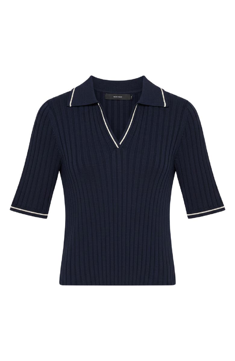 VERO MODA Simosa Rib Knit Polo, Alternate, color, Navy Blazer Detail Birch