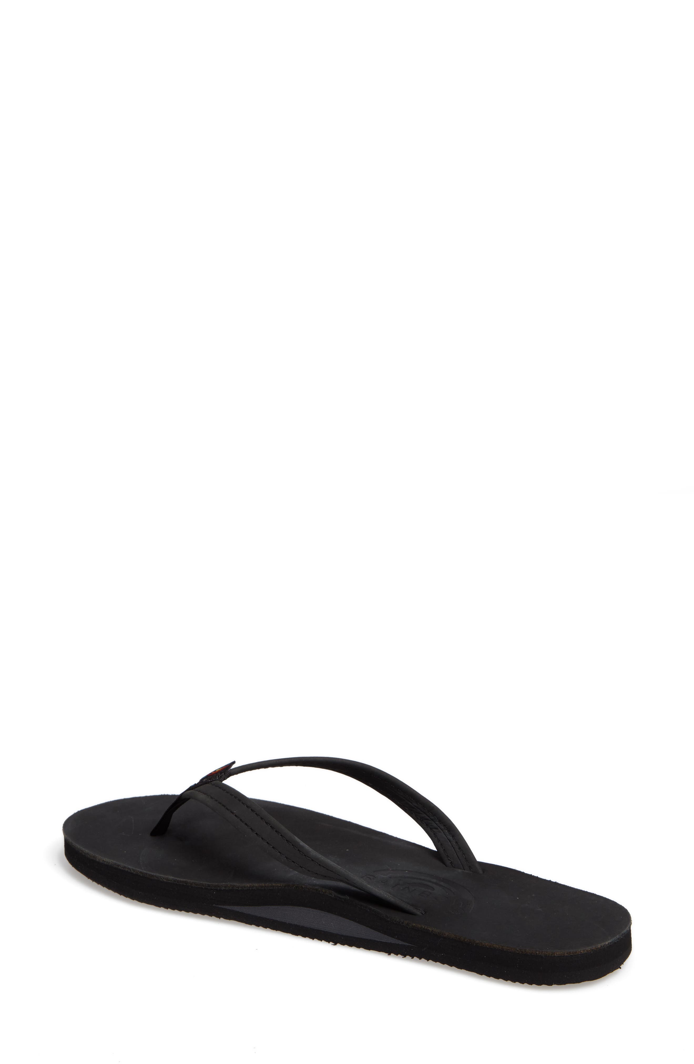 Rainbow&lt;sup&gt;®&lt;/sup&gt; Rainbow Narrow Strap Sandal, Alternate, color, Black