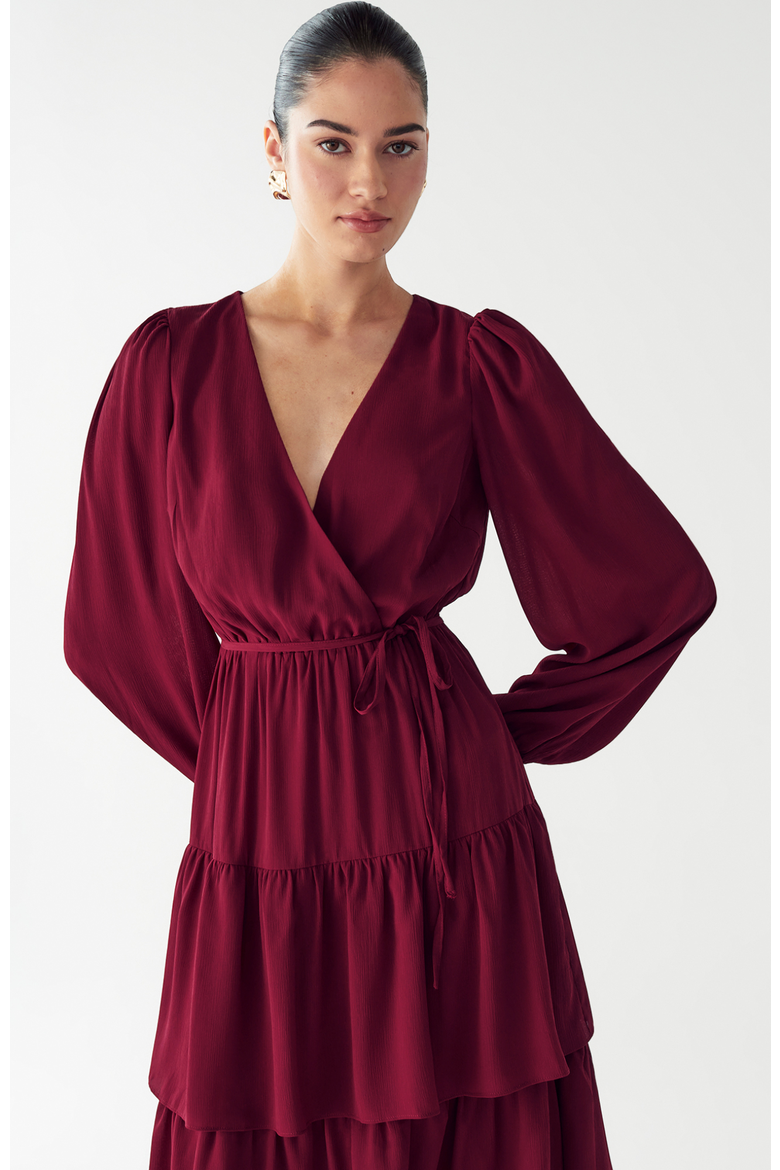 Koby Midi Dress, Alternate, color, Burgundy