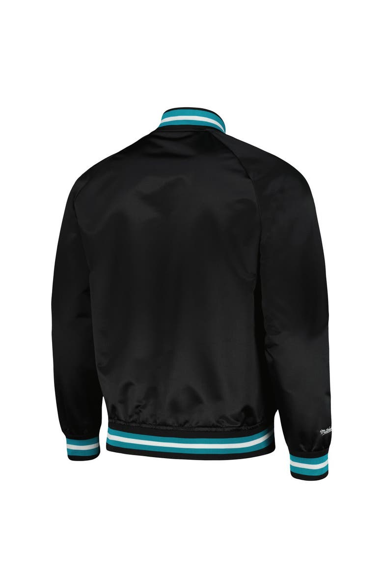 Mitchell & Ness Men's Mitchell & Ness Black Charlotte Hornets Hardwood Classics  Throwback Wordmark Raglan Full-Snap Jacket, Alternate, color, 