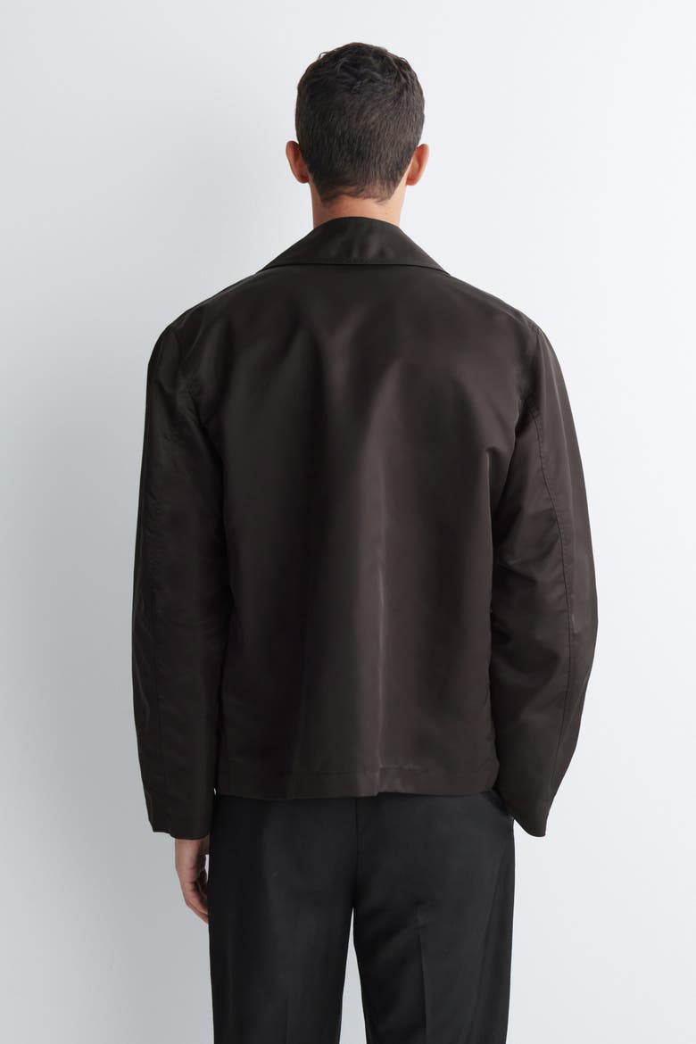 Technical Nylon Short Trench Jacket, Alternate, color, DARK BROWN