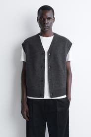 COS Buttoned Boiled-Wool Vest