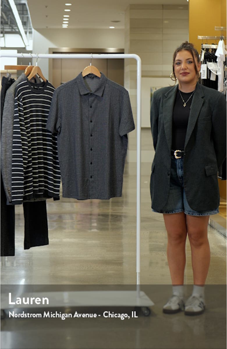 Bunbury Check Short Sleeve Cotton Knit Button-Up Shirt, sales video thumbnail