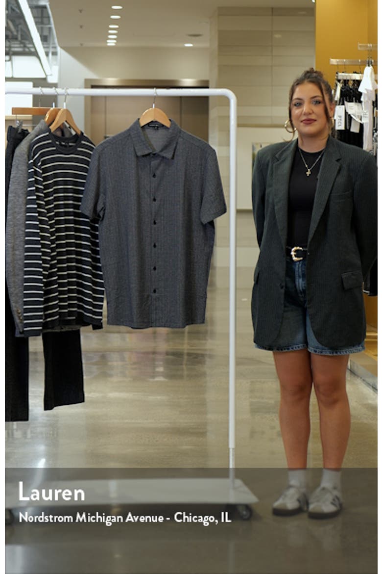 Bunbury Check Short Sleeve Cotton Knit Button-Up Shirt video