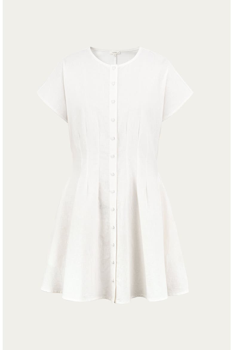 Flora Pleated Shirt Dress, Alternate, color, White