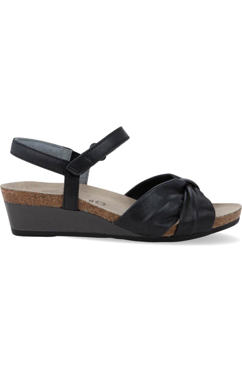 Naot Madame Ankle Strap Platform Wedge Sandal, Alternate, color, Black Shiny Leather