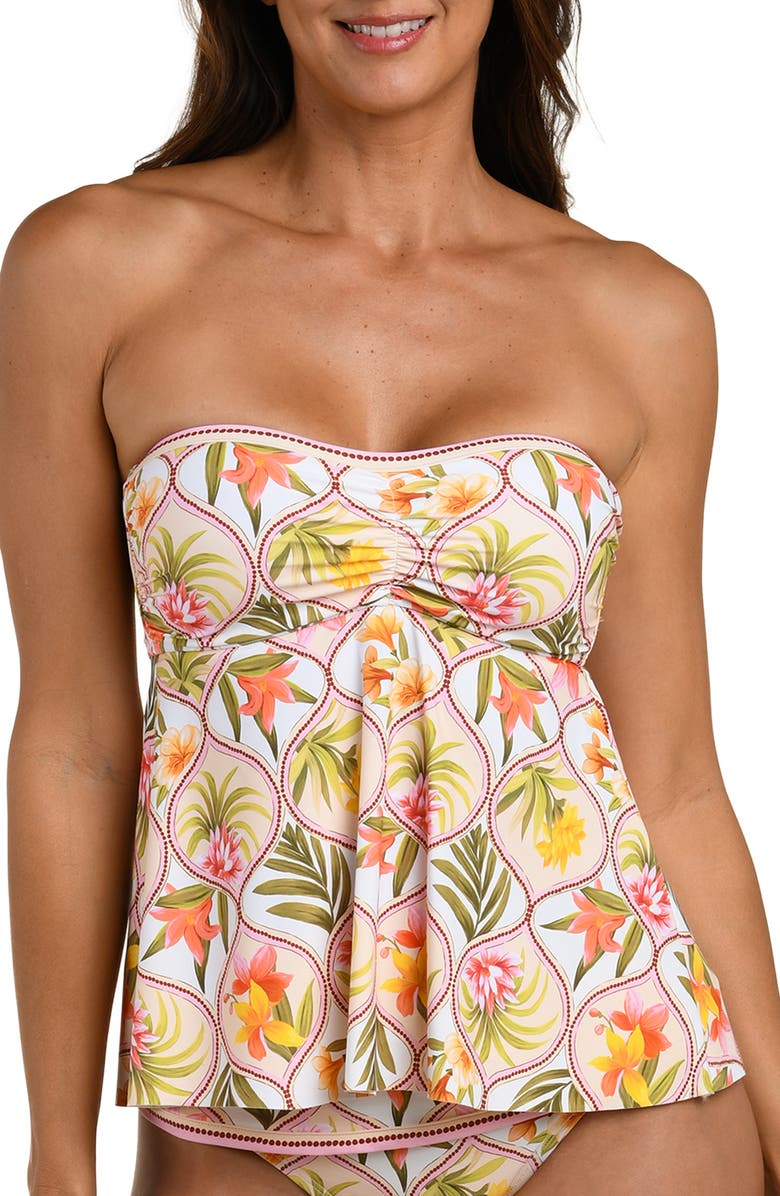La Blanca Palm Halter Tankini Top, Alternate, color, 