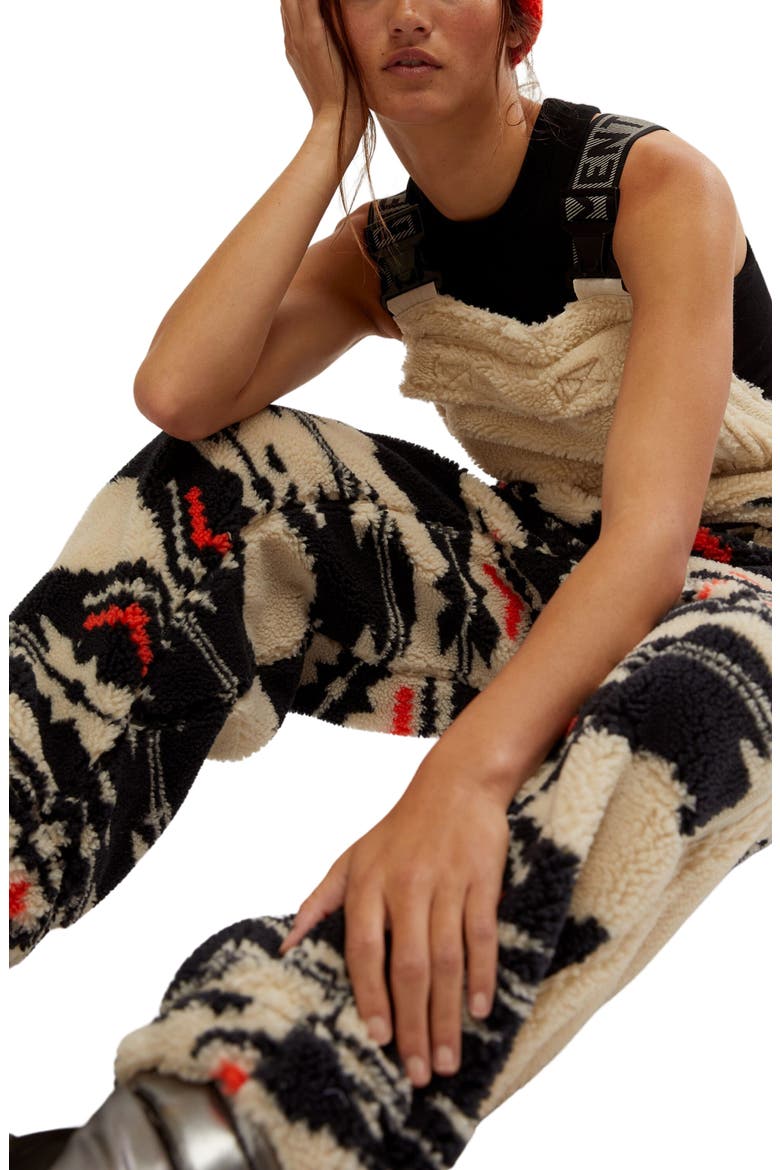 FP Movement Hit the Slopes Fleece Overalls, Alternate, color, BLACK FAIRISLE COMBO