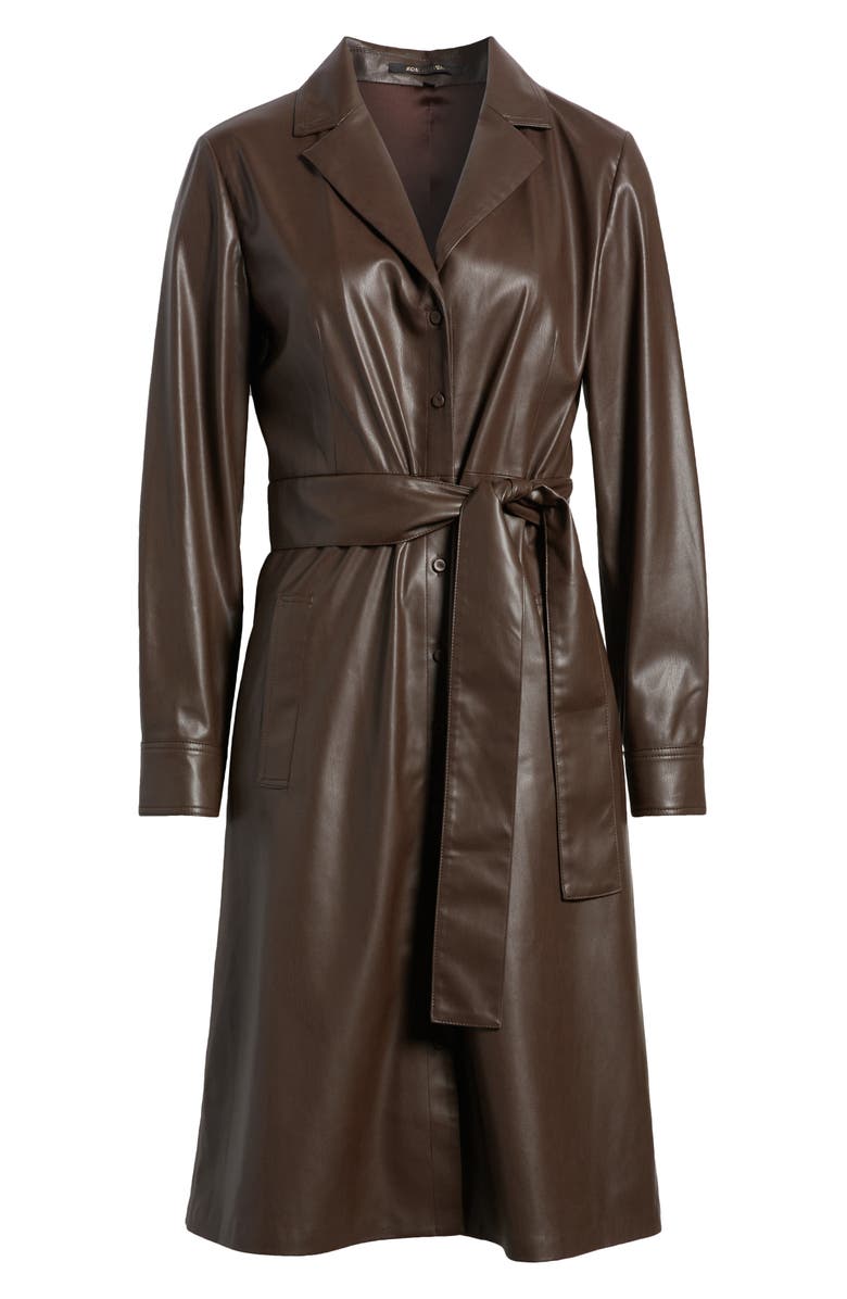 KOBI HALPERIN Tie Belt Long Sleeve Faux Leather Dress, Alternate, color,
