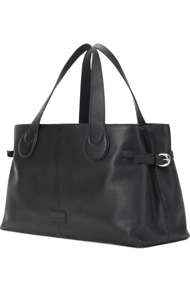 STAUD Piper Leather Tote, Alternate, color, Black