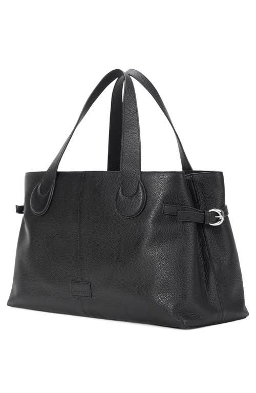 Staud Piper Leather Tote Bag In Black