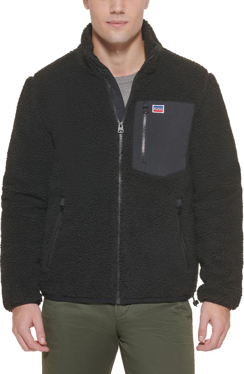 Levi's<sup>®</sup> Contrast Pocket High Pile Fleece Jacket, Main, color,