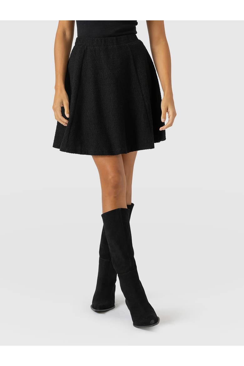 Macie Mini Skirt, Alternate, color, Black Boucle