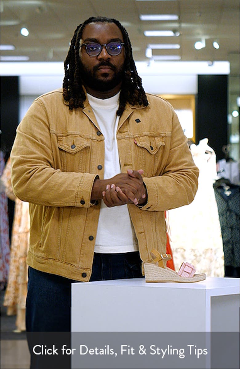 Kids' Lucia Espadrille Ankle Strap Platform Wedge Sandal, sales video thumbnail