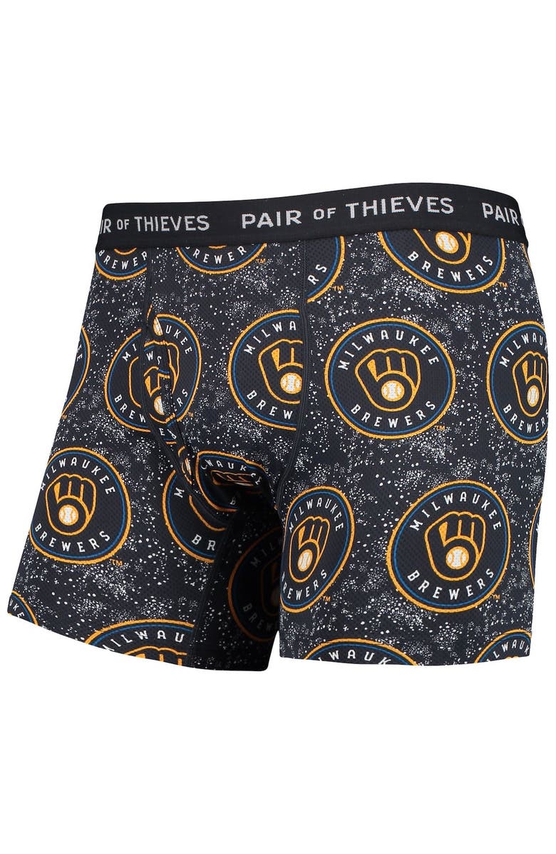 Pair of Thieves Men's Pair of Thieves White/Navy Milwaukee Brewers Super Fit 2-Pack Boxer Briefs Set, Alternate, color, 