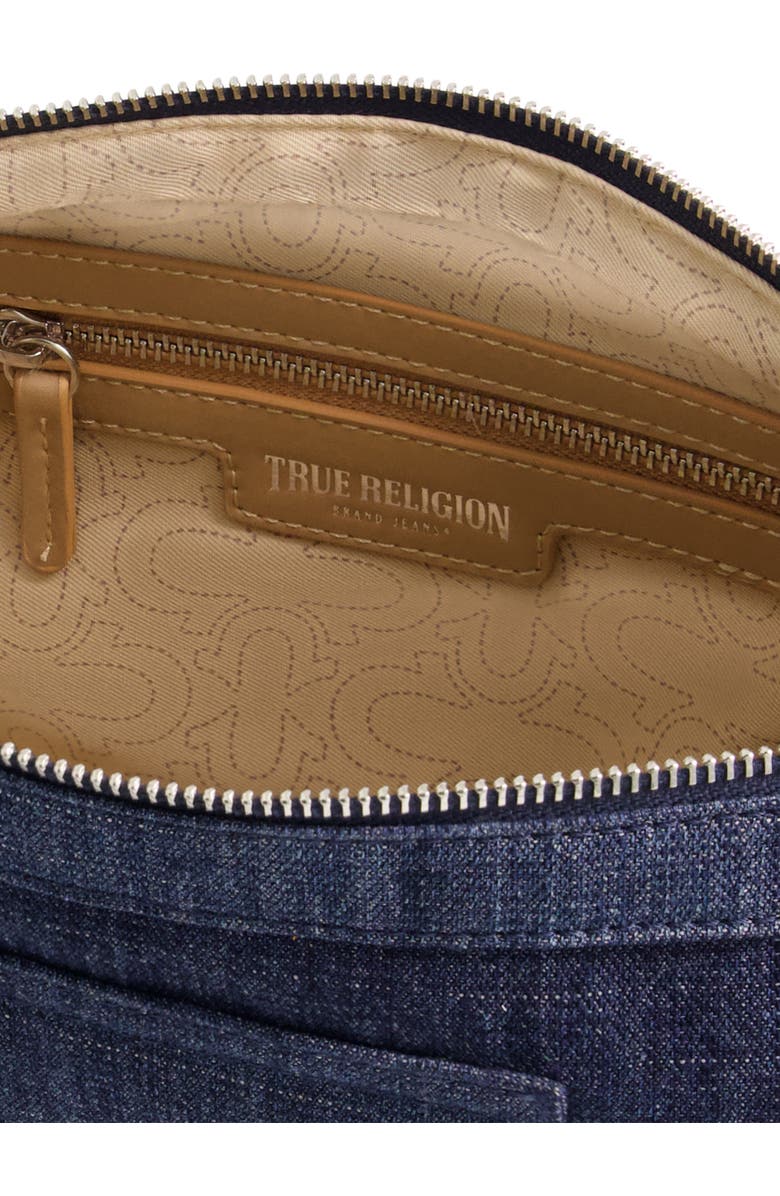 True Religion Washed Denim Hobo Bag, Alternate, color, Dark Denim