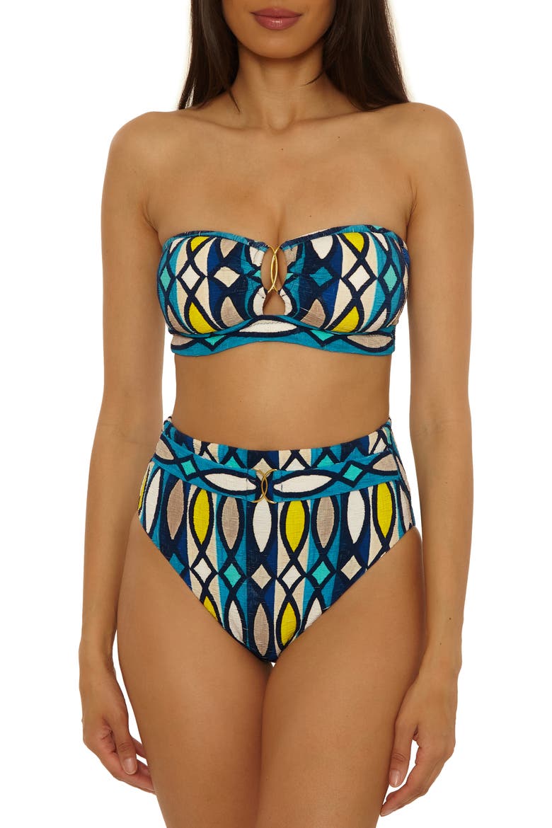 Paros Banded Bandeau Bikini Top, Alternate, color, MULTI