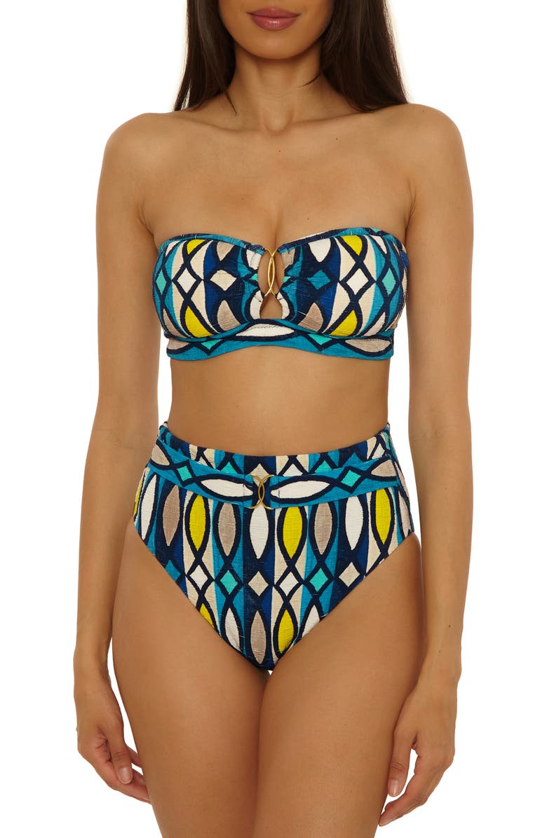 Trina Turk Paros Banded Bandeau Bikini Top, Alternate, color, Multi