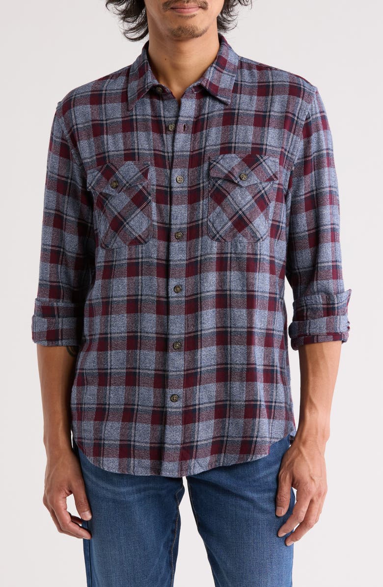 Lucky Brand Grindle Plaid Button-Up Shirt, Main, color, Red Blue Multi