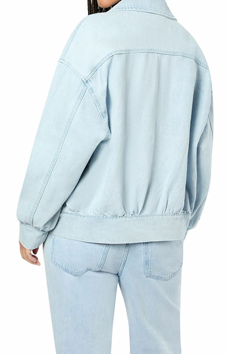 WeWoreWhat Denim Bomber Jacket, Alternate, color, Super Light