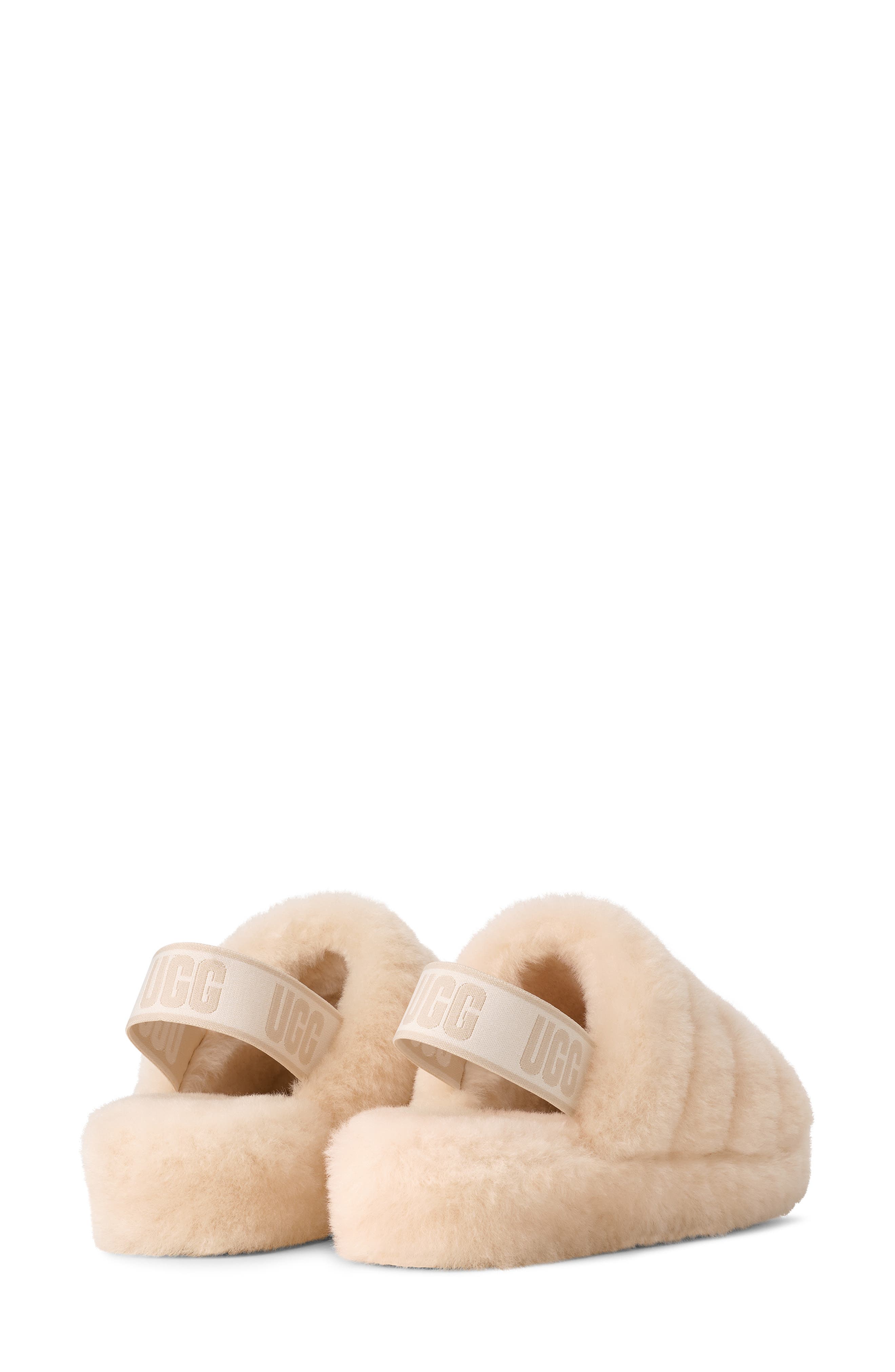 Fluff Yeah Genuine Shearling Slingback Sandal, Alternate, color, NATURAL / SEA SALT