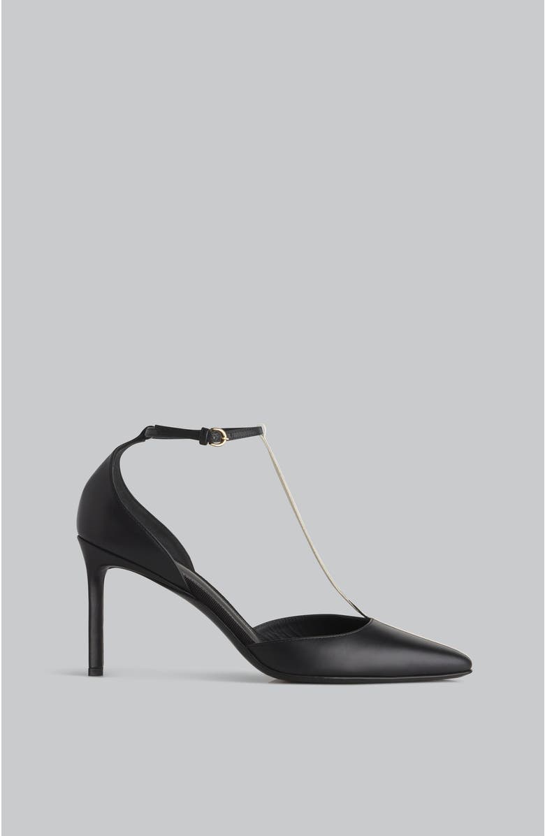 CO T-Strap D'orsay Heel in Leather, Main, color,