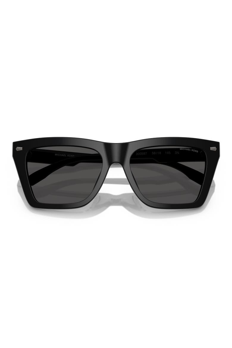 56mm Square Sunglasses, Alternate, color, BLACK